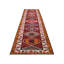 One-of-a-Kind Hand-Knotted 1960s 2'10" x 12'10" Runner Wool Area Rug in Red/Pink/Blue/Orange