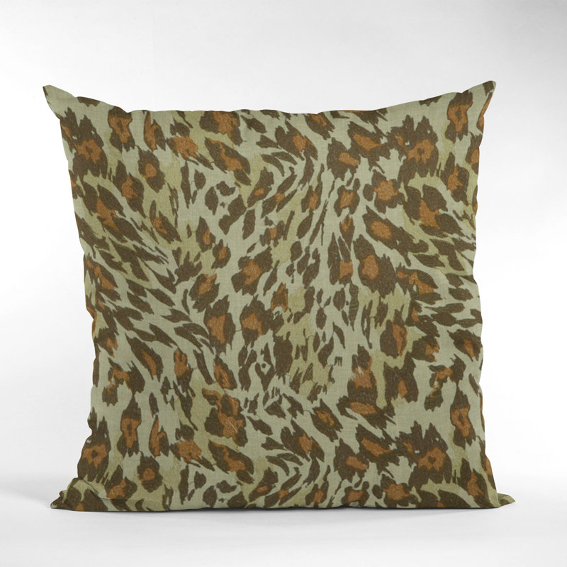 Safari Embroidered 26" x 26" Cheetah Print Throw Pillow