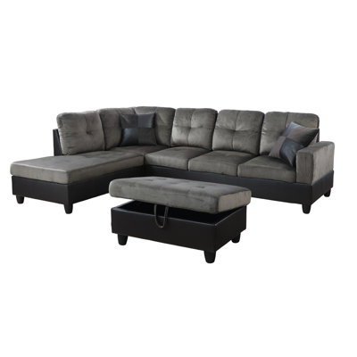 103.5" Upholstered L-Shaped Living Room Sectional