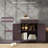 Coffee Finish Sideboard With Solid Wood Countertop-1724924847