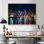 «New York Midtown Night Panorama», reproduction de photo sur toile tendue