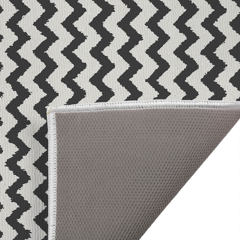 Tapis de toilette Chevy Tribal, 24" W x 17" L, Ivory/Charcoal
