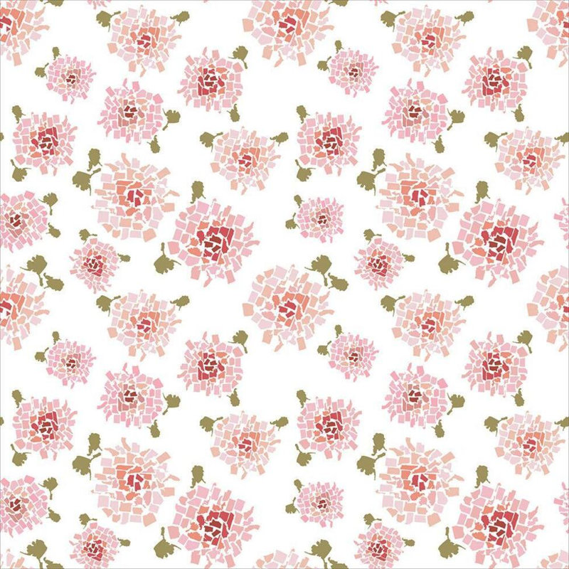 Fifty States Hydrangea 10' L x 24" W Wallpaper Roll, Blush, Peel & Stick