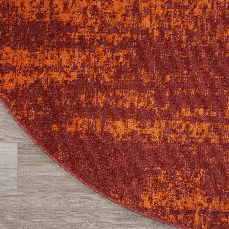 Tapis rouge intérieur / extérieur Nourison Essentials, Rond 4 pi