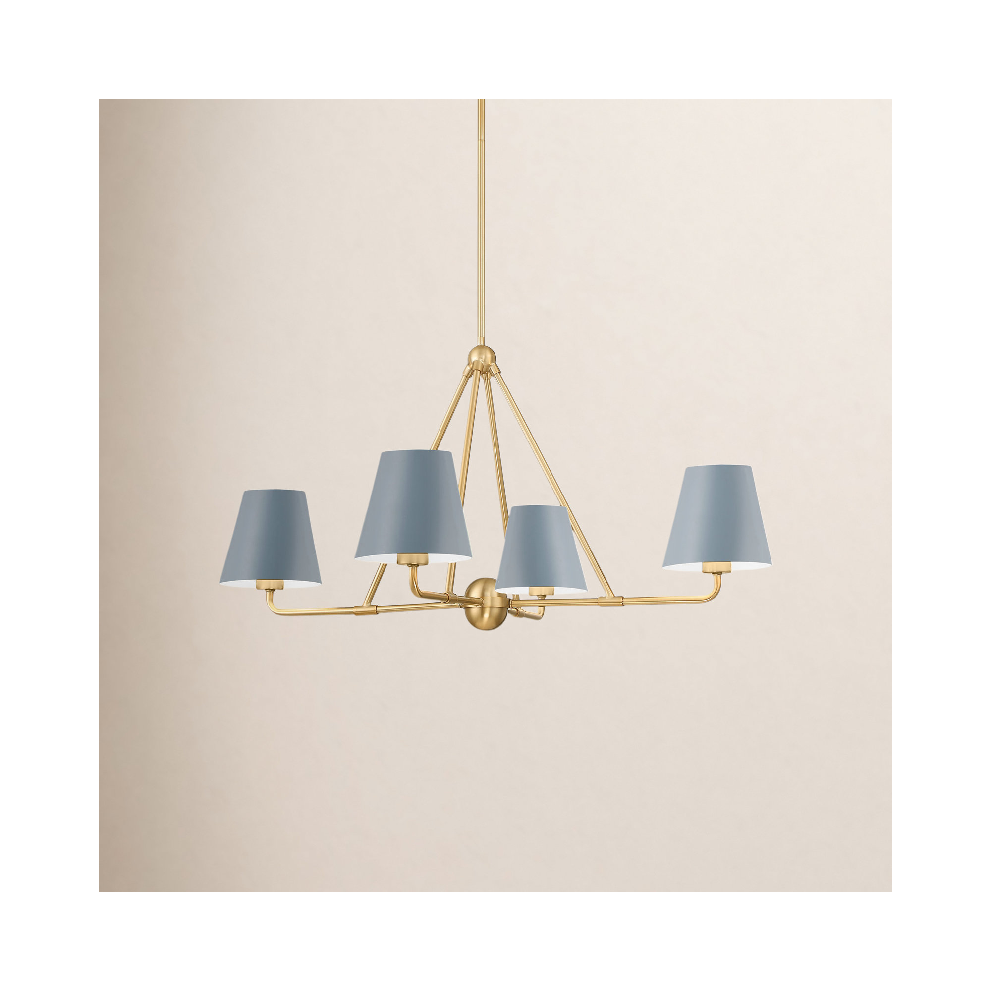 Kinston 4 - Light Shaded Classic Chandelier, Gold, Blue