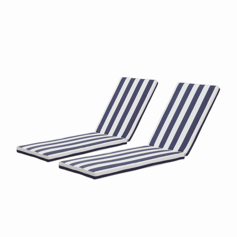 Remplacement du coussin de chaise longue d'extérieur en polyester 2 pièces Eddins, coussin de chaise longue de patio