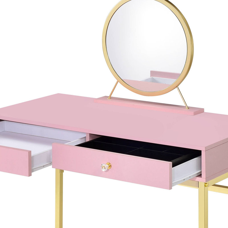 Meuble-lavabo rectangulaire L 42 po avec miroir et plateau à bijoux Lonas
