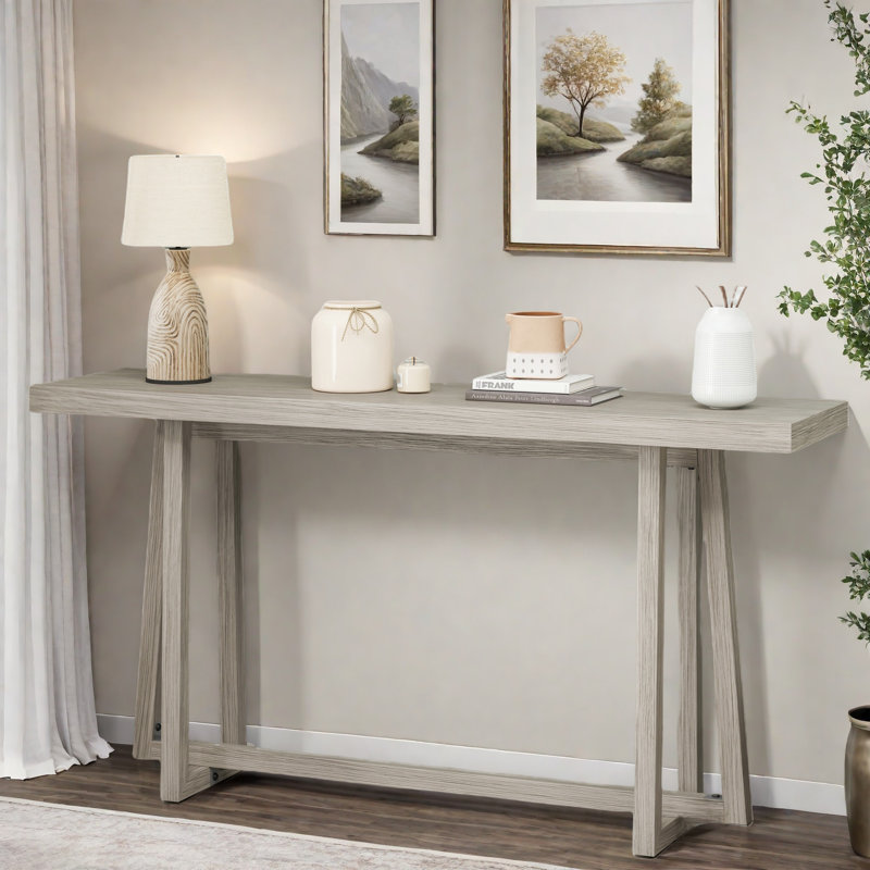 Citium Rectangular Wood Console Table, Gray