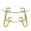 Table basse à structure métallique en verre trempé double couche-1480764417