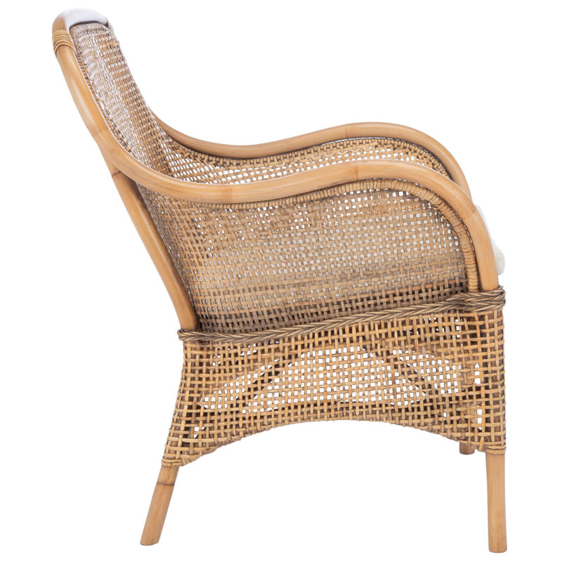 Sparrow Upholstered Armchair, Dark Natural/White