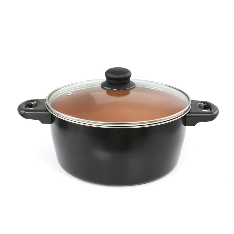 Armada 7-Piece Black and Copper Nonstick Carbon Steel Cookware Set