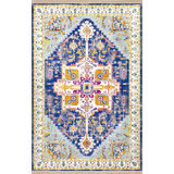 Traditional Motif Rug Design Hokku Designs Light Blue Themed Traditional Motif Ethnic Patterned ...