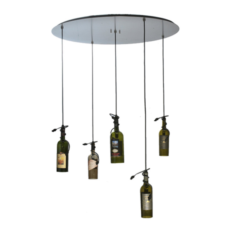 Luminaire suspendu grappe en nickel à 5 lumières Trescott