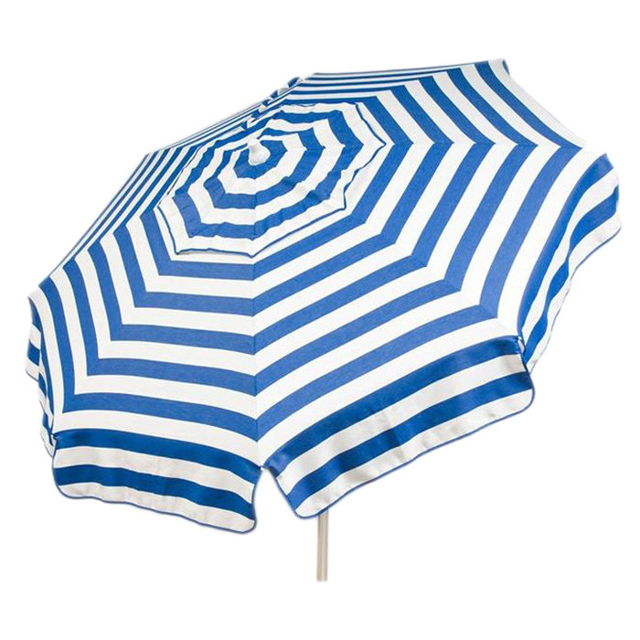 Parasol de plage italien 6 pi, Bleu/blanc