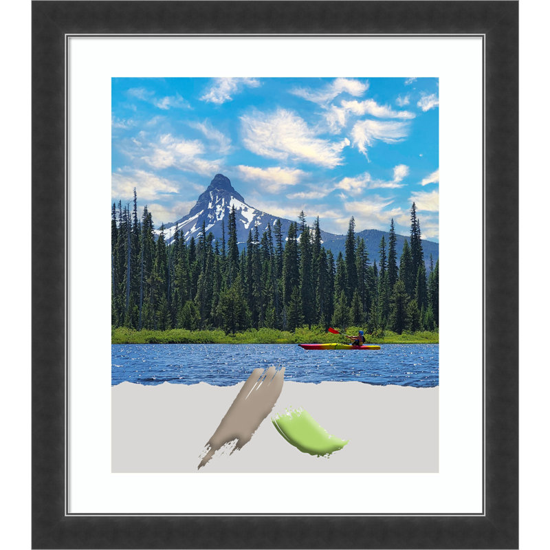 Ashantia Black Wood Picture Frame with Mat, 20" x 24"
