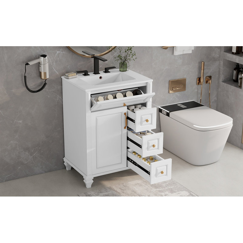Meuble-lavabo 24 po avec lavabo, Blanc
