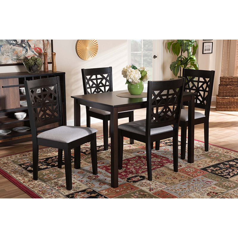 Cliffsage 4 - Person Solid Wood Top Four Leg Dining Set, Gray/Espresso