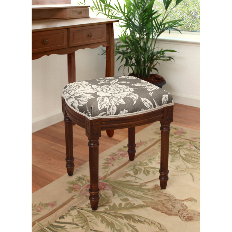Tabouret de coiffeuse Camic, Noyer, gris