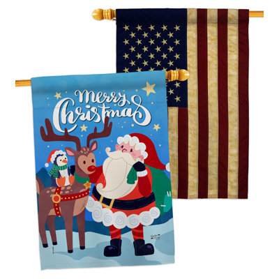 Double Sided 40'' H x 28'' W Polyester Christmas House Flag