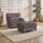 Ermia Modern Faux Fur Chaise Lounge Chair with Movable Ottoman and Pillow-111718445