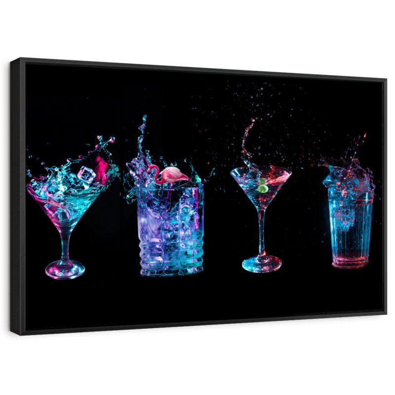 " Cocktail Splashes Canvas Print ", 21" H x 31" W