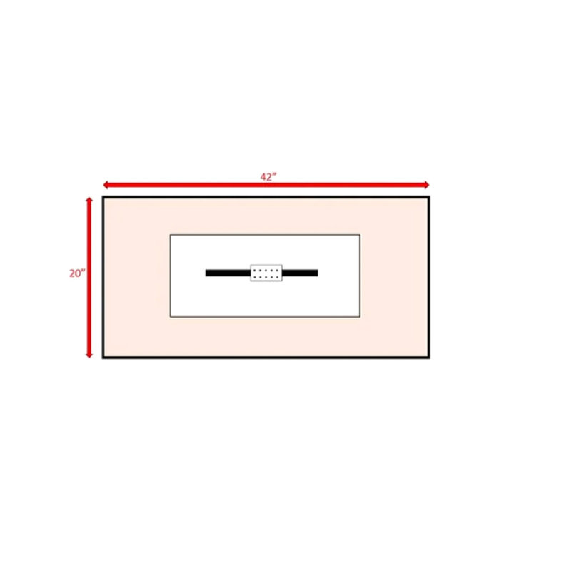 Table de foyer d'extérieur grise grise, H 25 po x l 42 po, cadre de temps de combustion de 50 000 po, acier inoxydable, réglable au propane / gaz naturel, périodicité d'ornement extérieur moderne,