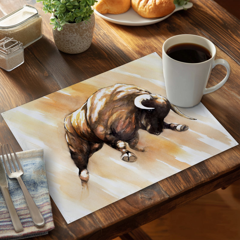 Bull to Attack Farm Animal Placemat | Polyester Home Decor