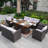 Frederica 7 - Person Patio Conversation Set with Cushions-591521468-591521465