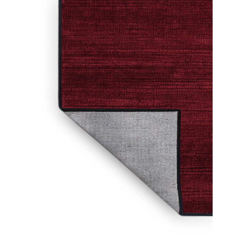 Tapis rouge uni lavable à la machine, Rectangle 4pi x 6 pi