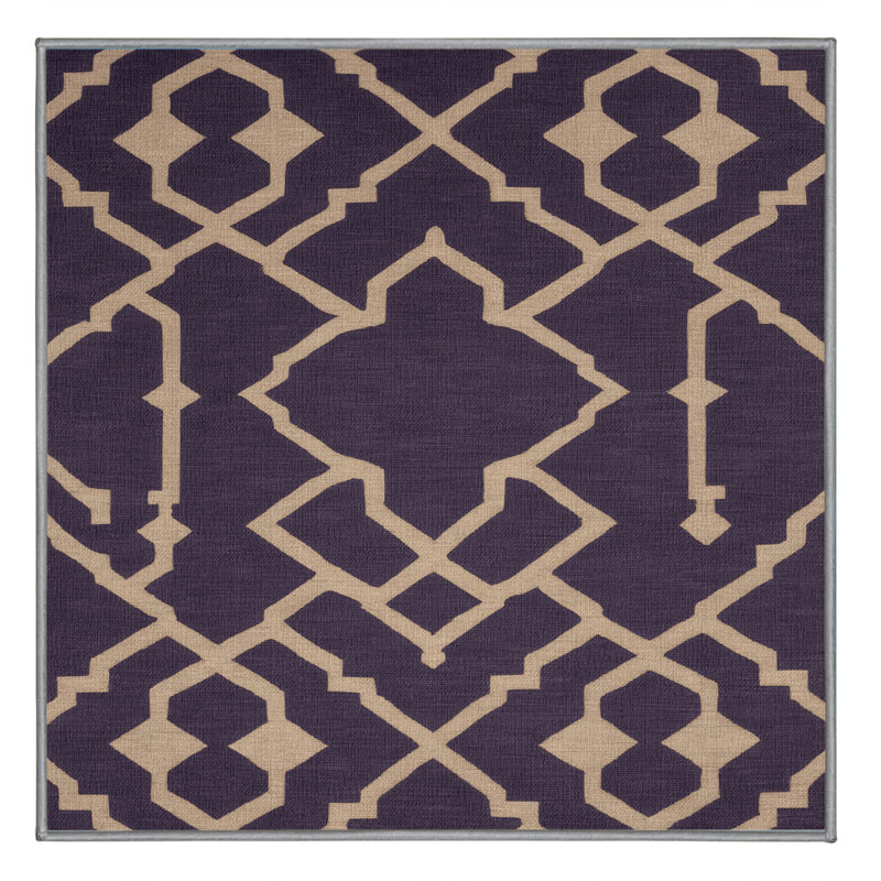 Tapis mauve lavable à la machine, Carré 5 pi