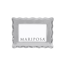 Mariposa White Leather with Metal Border 4x6 Frame