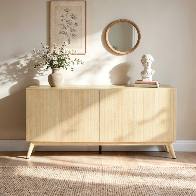 Meuble télé Delaney 66,93 po Mid-Century, OAK