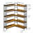 Bookshelf 5 Tiers , Corner Bookcase With Baffles, 70''x47''x44'' Large Industrial Wooden Bookcase With Metal Frame, L Shaped Bookshelf For Living Room, Home Office, Rustic Brown