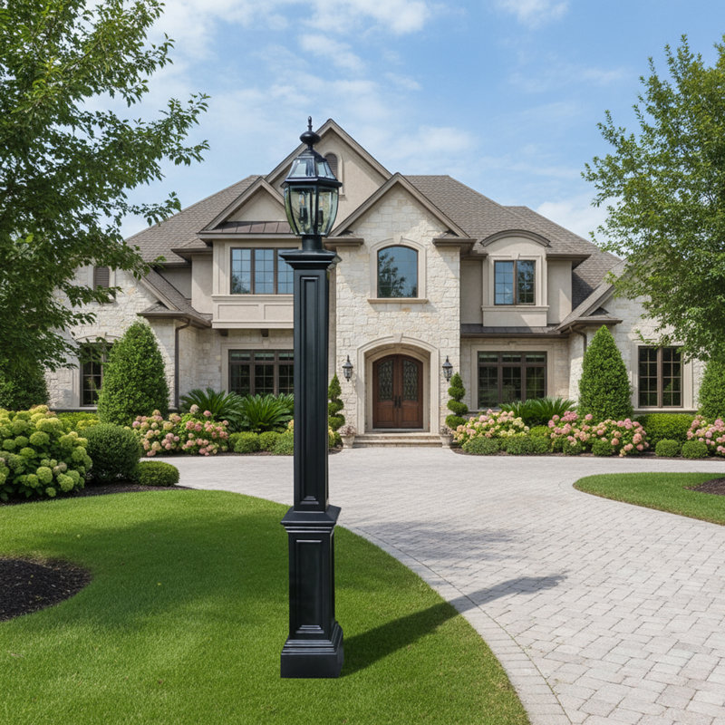 Signature Lamp Post (w/Mount), Black