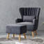 Kiro Upholstered Wingback Chair with Footstool-38292154