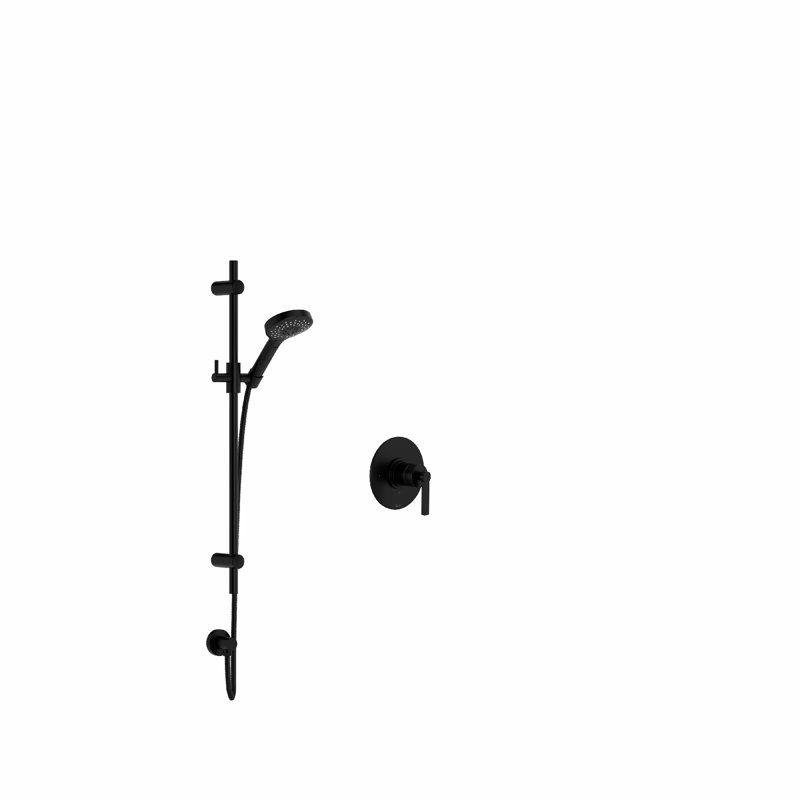 Lombardia Pressure Balanced Complete Shower System with Rough-in Valve, Matte Black