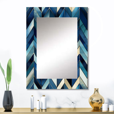 Rétro, chevron bleu cobalt rétro géométrique