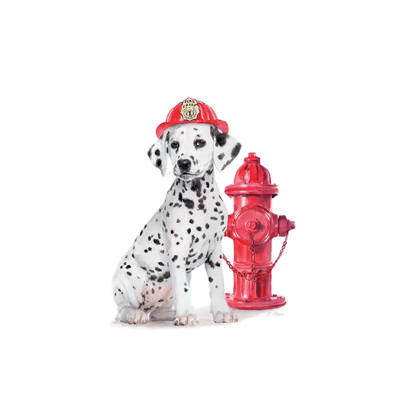Fire Station Pal by Watercolor Luv - Wrapped Canvas Gallery-Wrapped Canvas Giclée, 30.48 cm H x 45.72 cm W