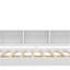 Lit de jour double avec lit gigogne, structure de lit de jour en bois avec tiroirs de rangement et tablettes latérales, lit de jour avec bureau, aucune boîte à ressorts nécessaire, blanc-667705988-667705989