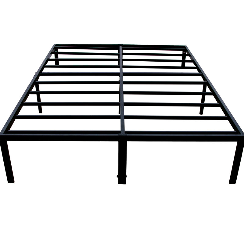 Modern Black Twin Xl Steel Platform Foundation, Strong For Heavy - Duty Use And Under Bed Storage Foundation With Build
