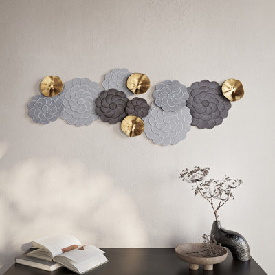 2 Piece Petalique Floral Metal Wall Décor Set
