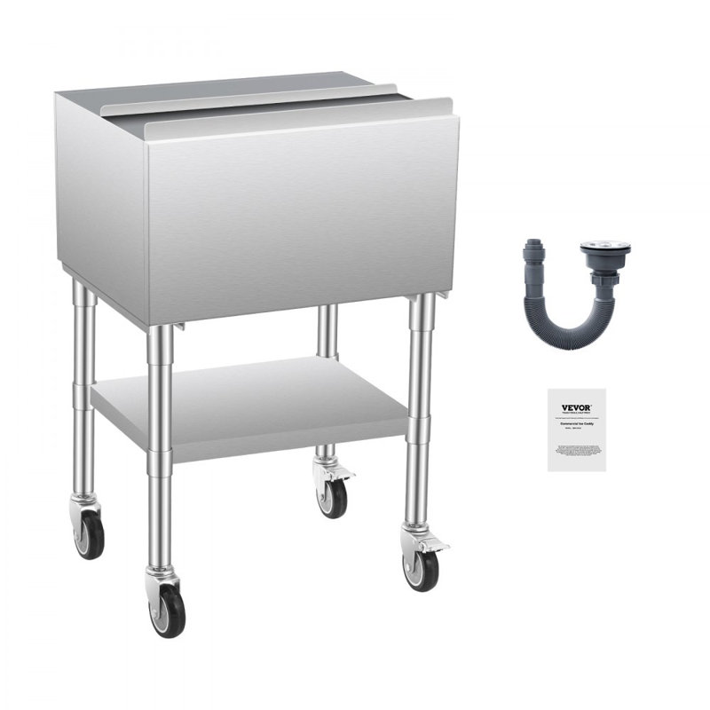 VEVOR 61.6L Ice Chest with wheels in Silver