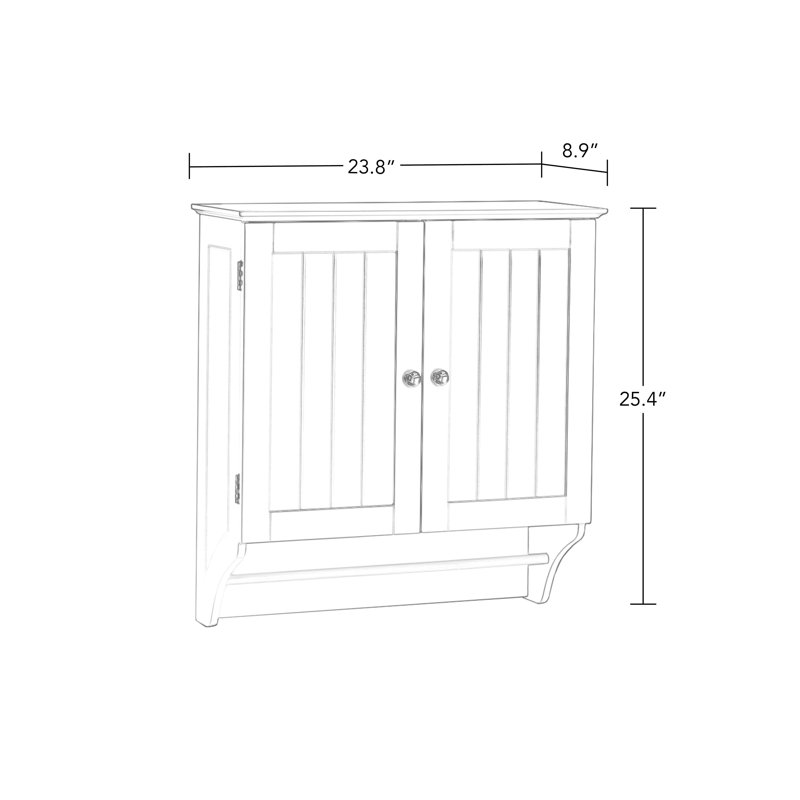 Espresso Two-Door Wall Mounted Medicine Cabinet with Towel Bar