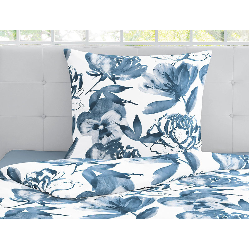 Palma Duvet Cover Set, Blue, Single Duvet Cover + 1 Pillowcase