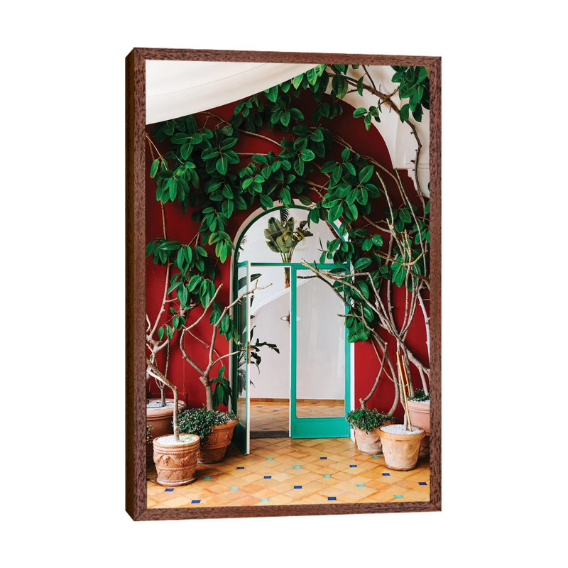 Positano III 1 Piece Wall Art on Canvas, 66.04cm H x 45.72cm W x 3.81cm D, Classic Brown Wood Framed