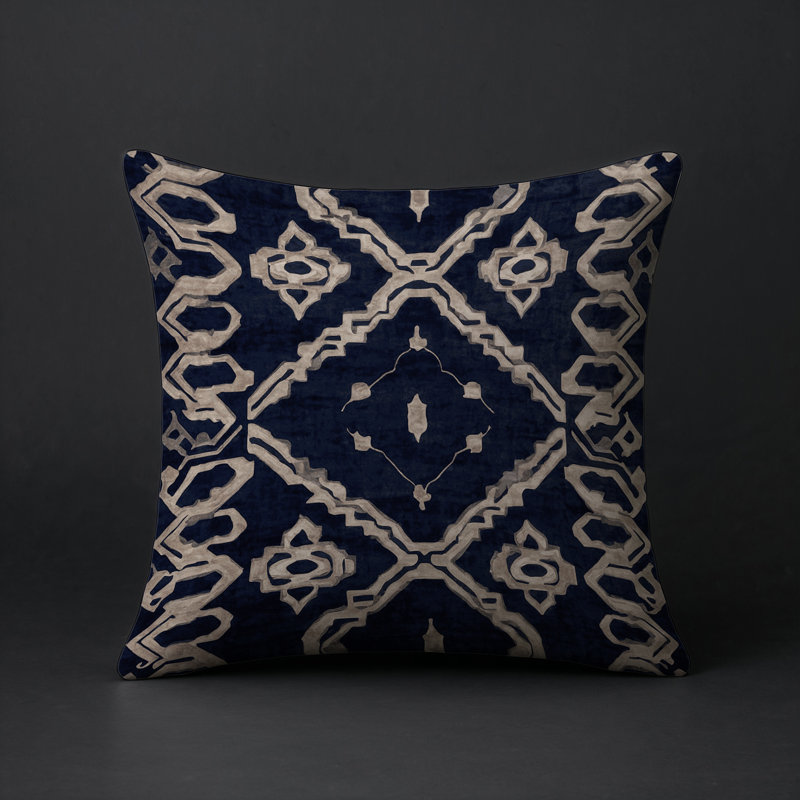 Coussin décoratif intérieur et extérieur Modern, Gris géométrique 33, Carré 18 po