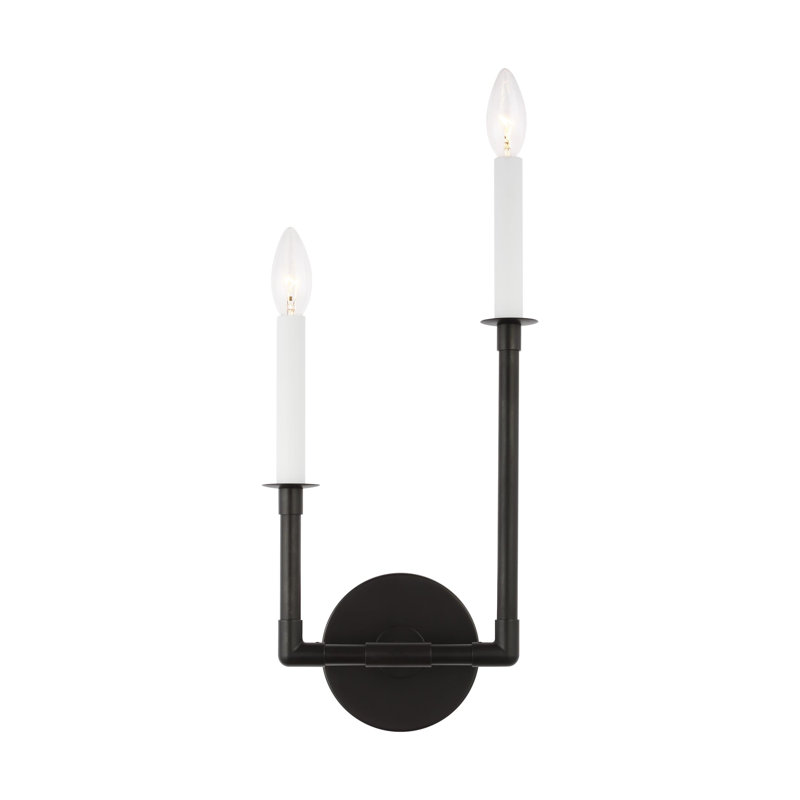 Bayview 2 - Light Candle Wall Light, Aged Iron