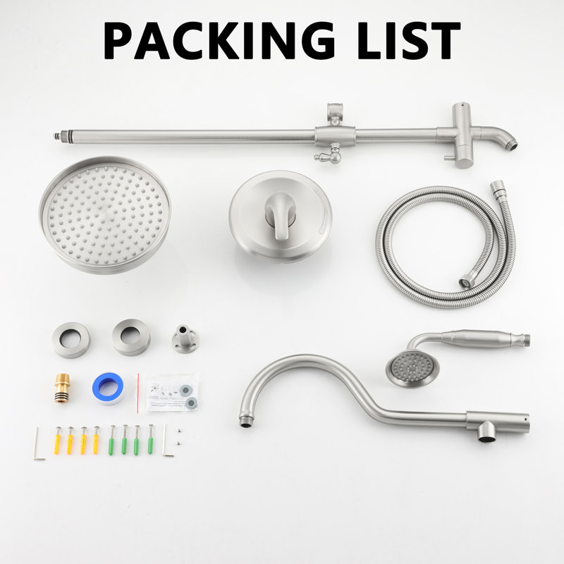 Brushed Nickel Dual Rain and Handheld Shower System
