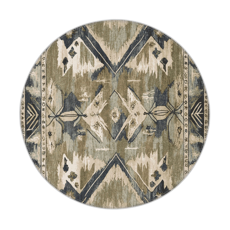 Cultural Tapestry Indoor And Outdoor Area Rug, Round 5'