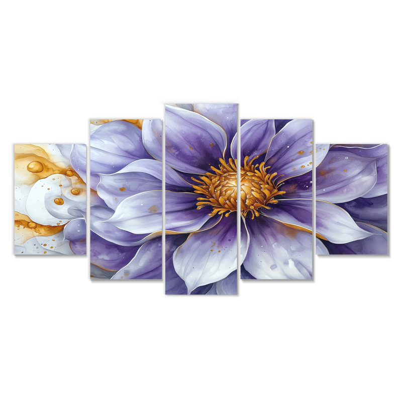 Éclat moderne de Dahlia II - art mural Dahlia - ensemble de décorations murales traditionnelles